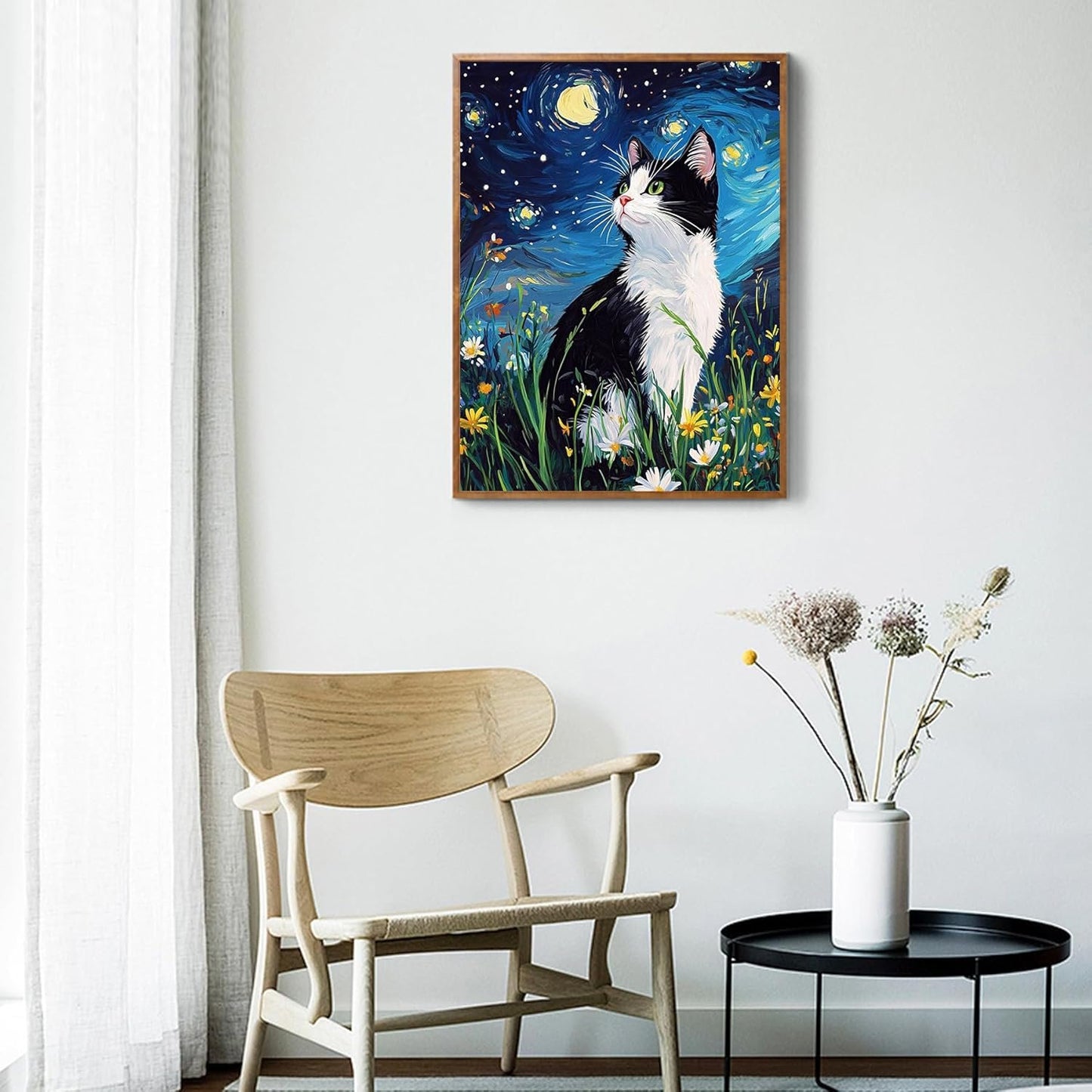 DIY Digital Oil Paint by Numbers -Cat Art Home Decor