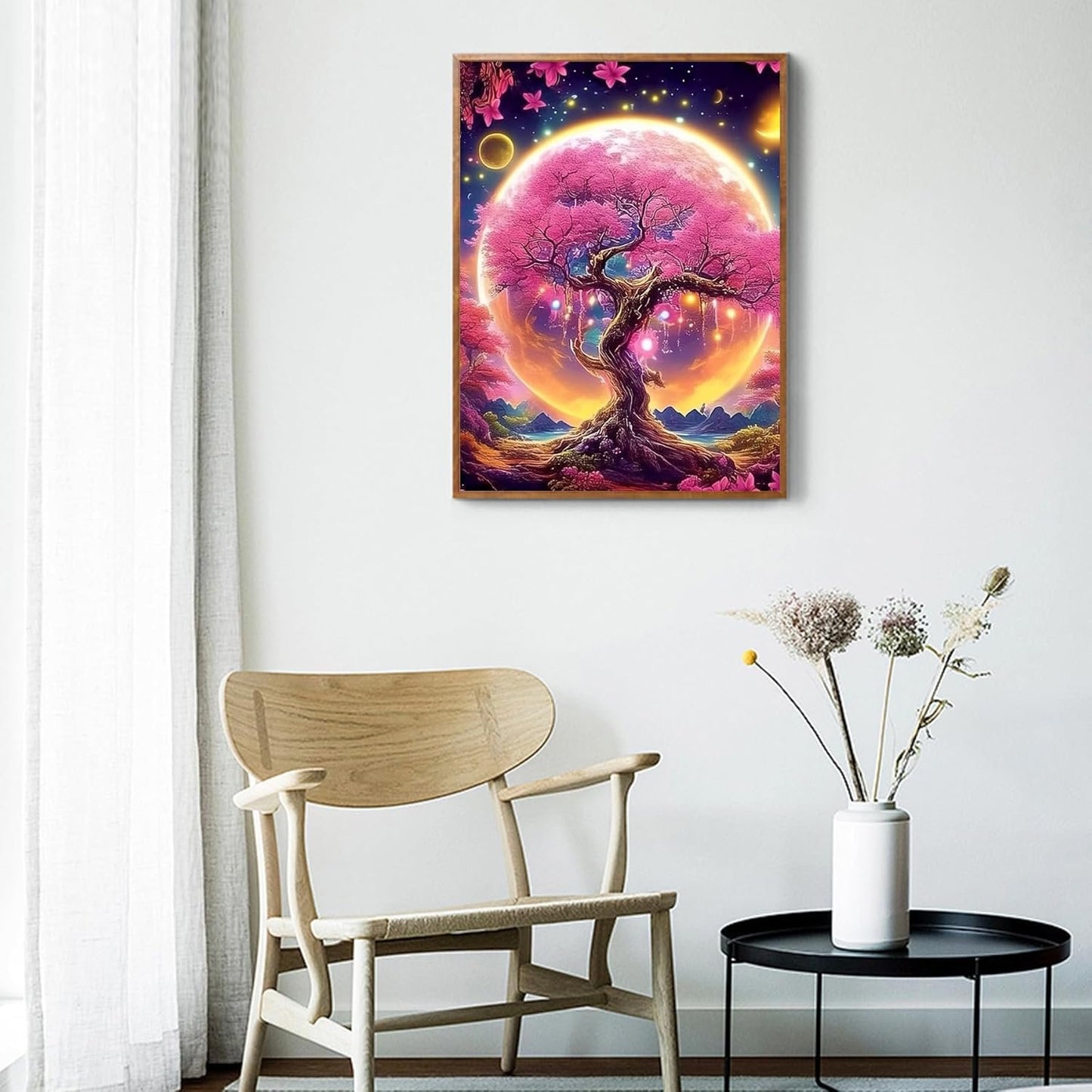 DIY Digital Oil Paint by Numbers -Moon Tree Art Home Decor