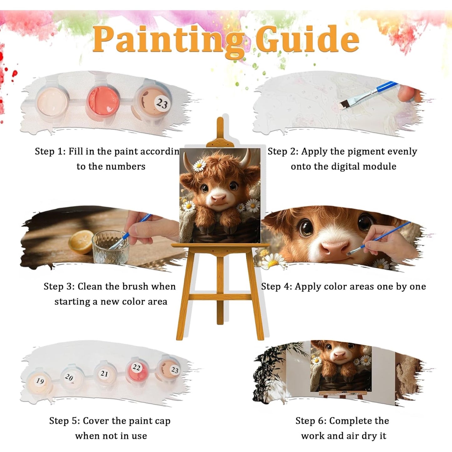 DIY Digital Oil Paint by Numbers - Calf Art Home Decor