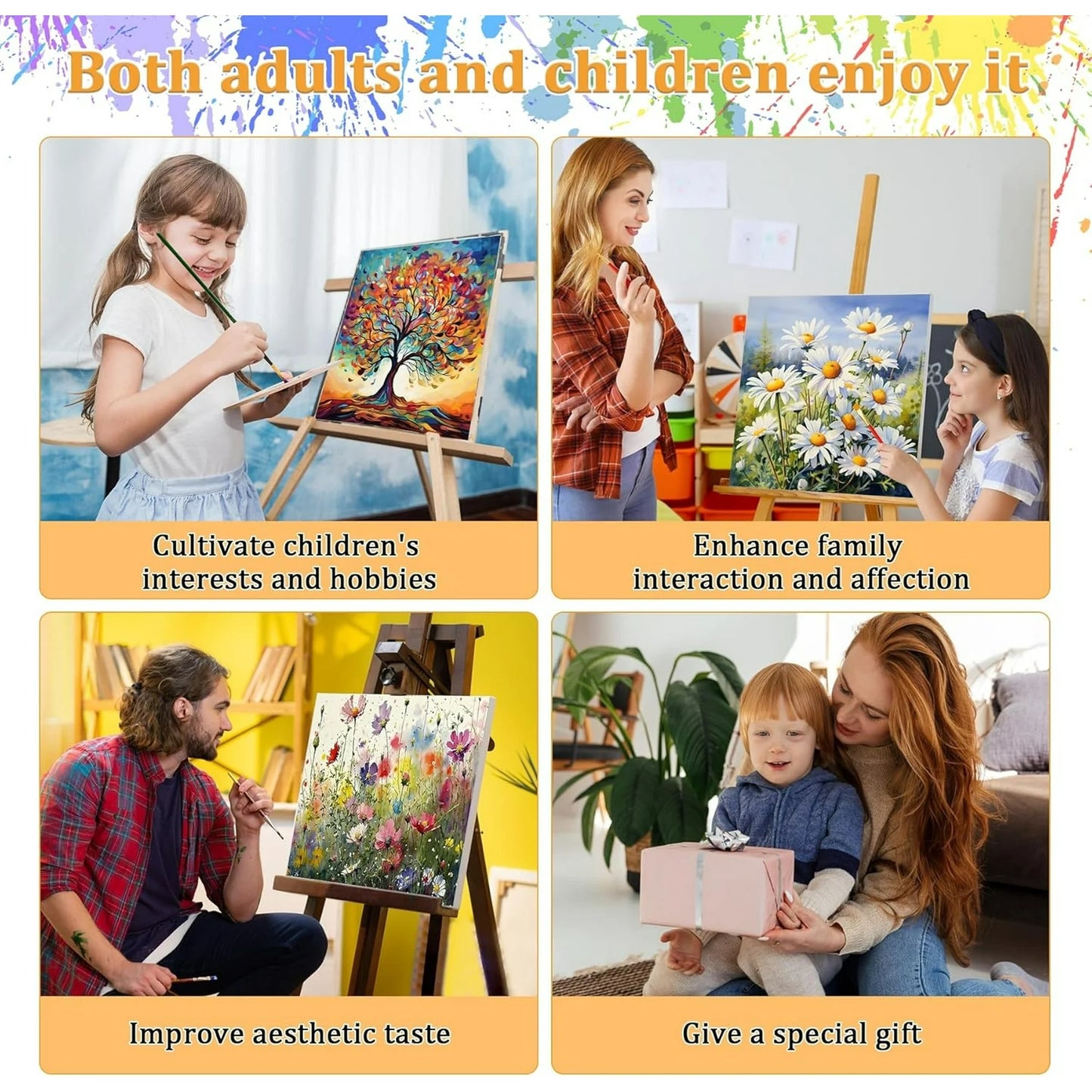 DIY Digital Oil Paint by Numbers -Moon Tree Art Home Decor
