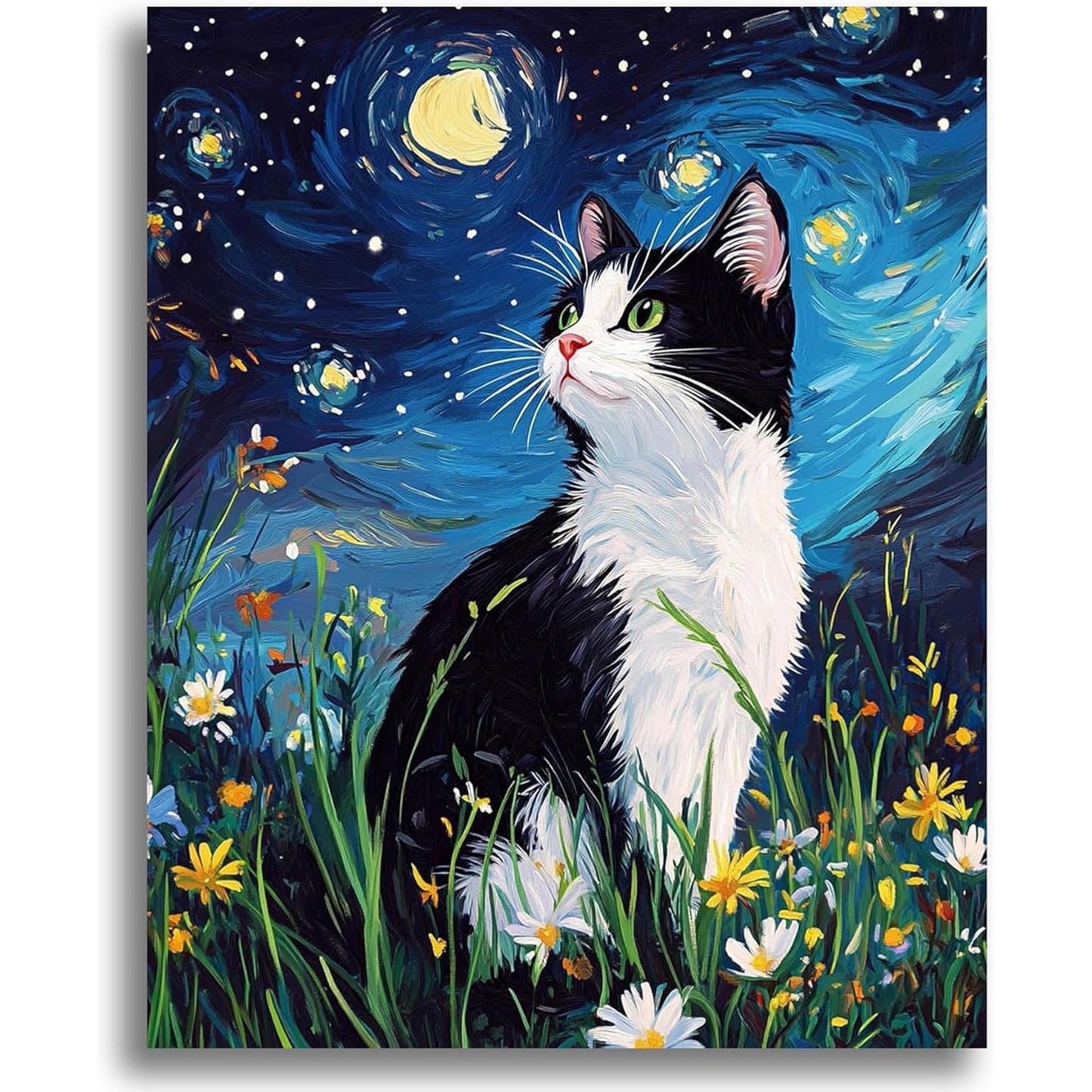 DIY Digital Oil Paint by Numbers -Cat Art Home Decor