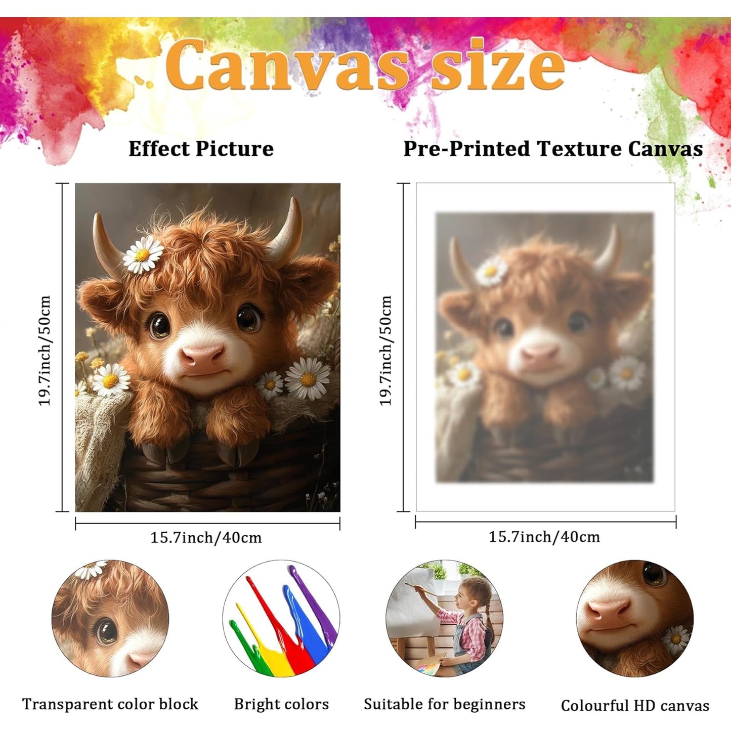 DIY Digital Oil Paint by Numbers - Calf Art Home Decor